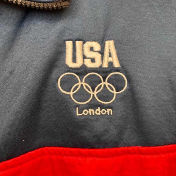 2012 London Olympics Team USA Red & Navy Blue 1/4 Zip Pullover Jacket Si… - Picture 3 of 10